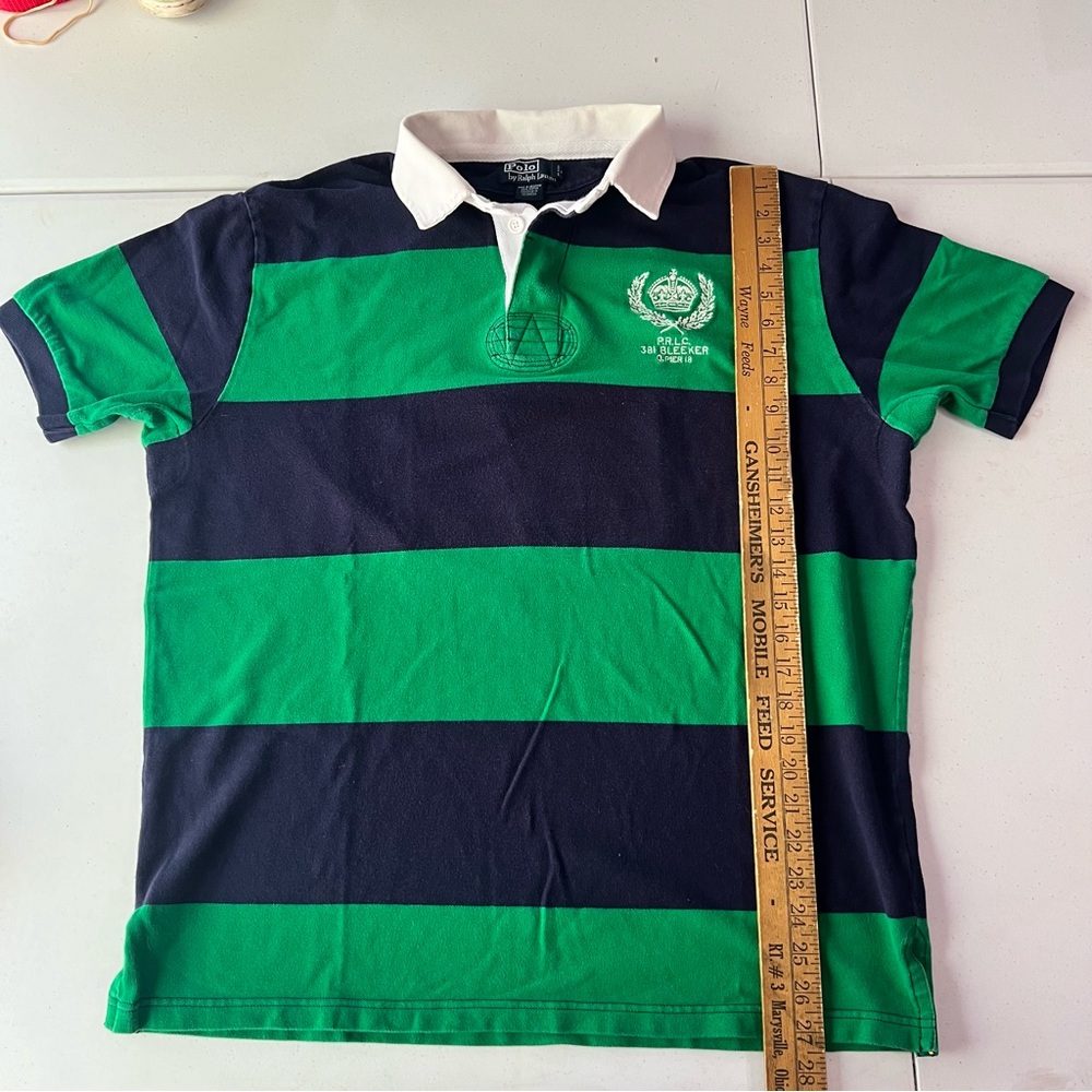 Polo by Ralph Lauren Green and Blue Striped Polo Shirt